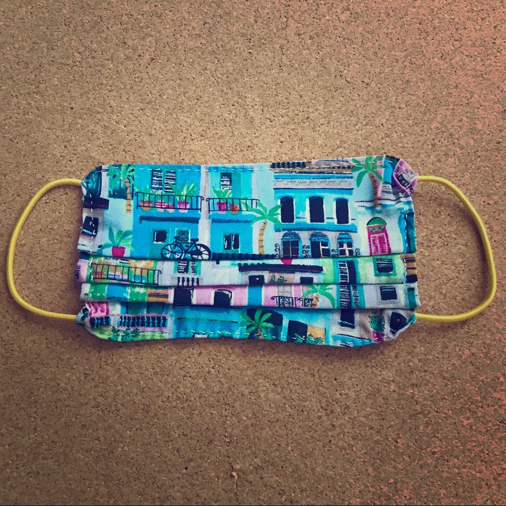 New Hand Sewn Fashion Mask - Seaside Town